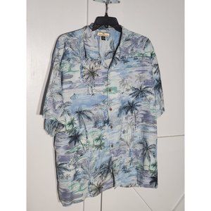 TOMMY BAHAMA SHIRT COLOR BLUE SHORT SLEEVE 100% SILK SIZE 2X